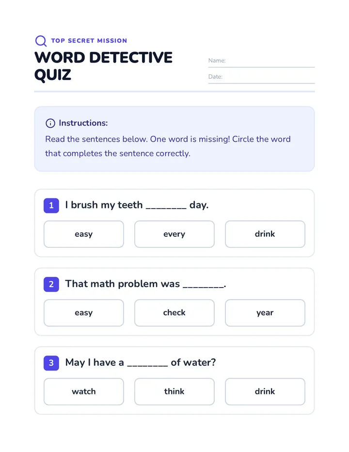 Word Detective Quiz