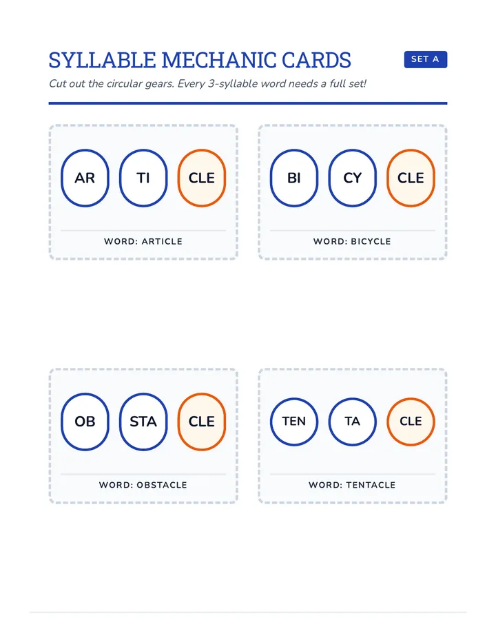 Syllable Mechanic Cards Space Booster