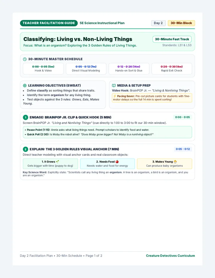 Living World Lesson Plan