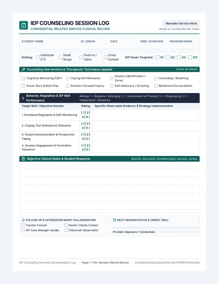 Counseling Compass Tracker Document
