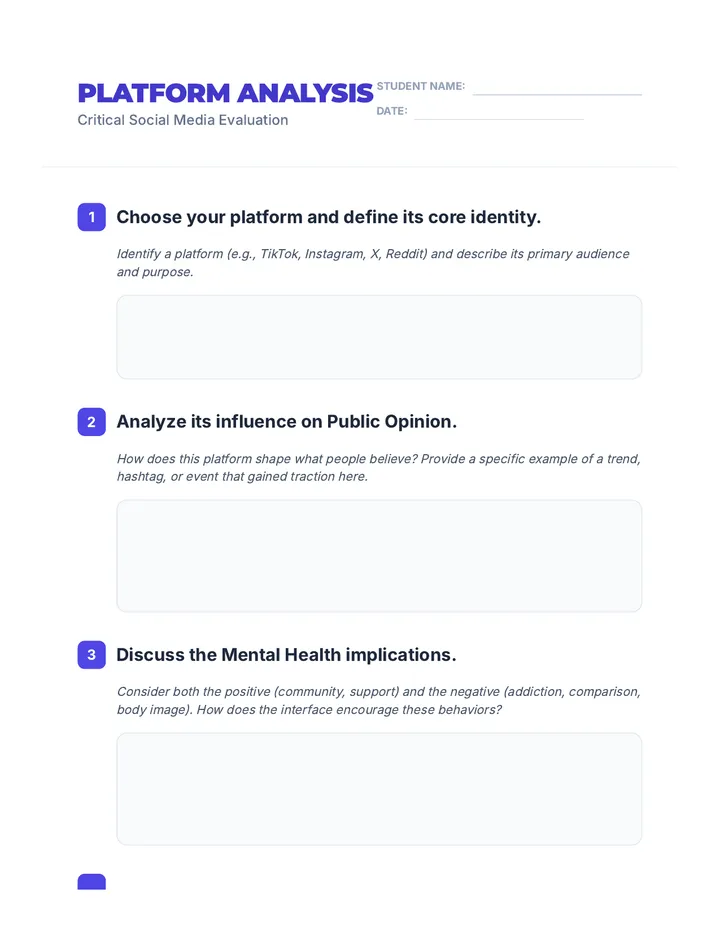 Platform Analysis Worksheet