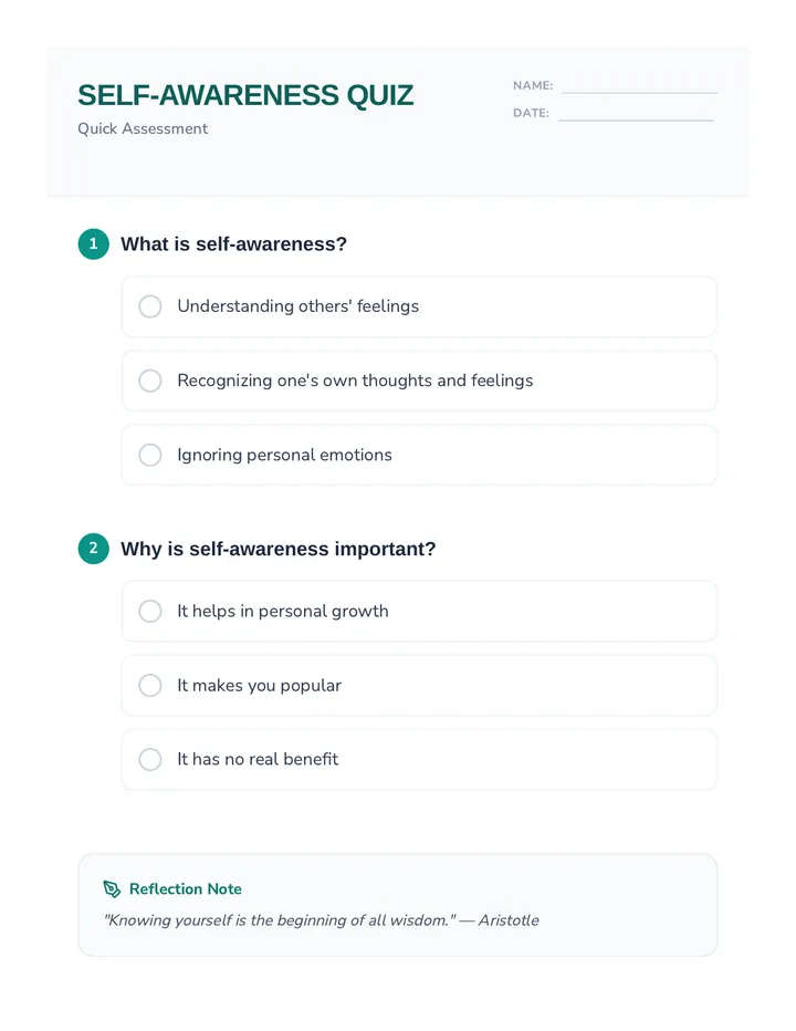 Self Awareness Quiz