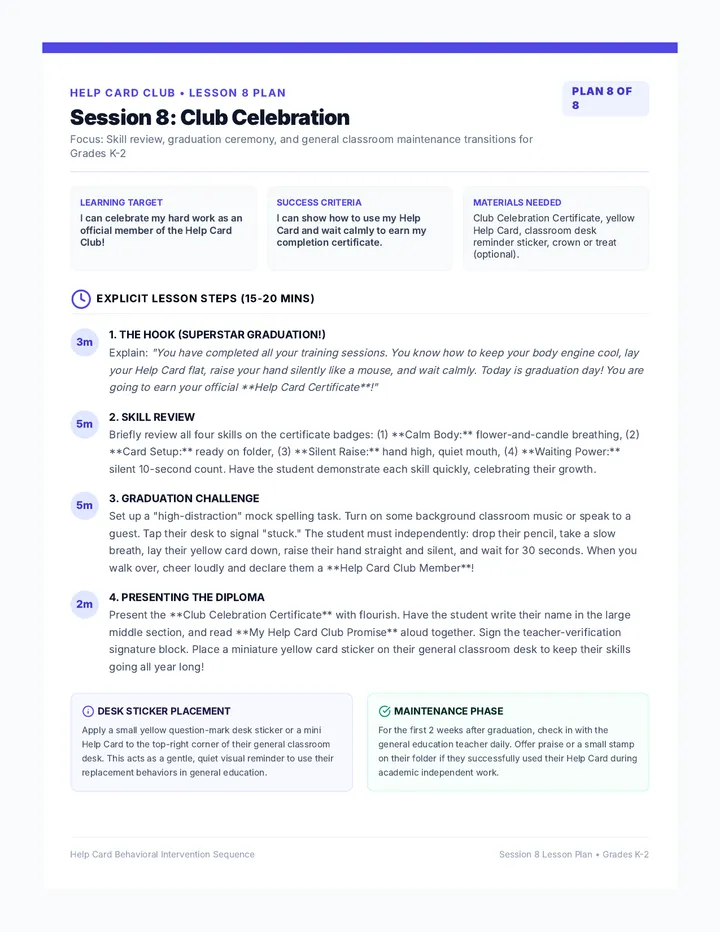 Club Celebration Lesson Plan