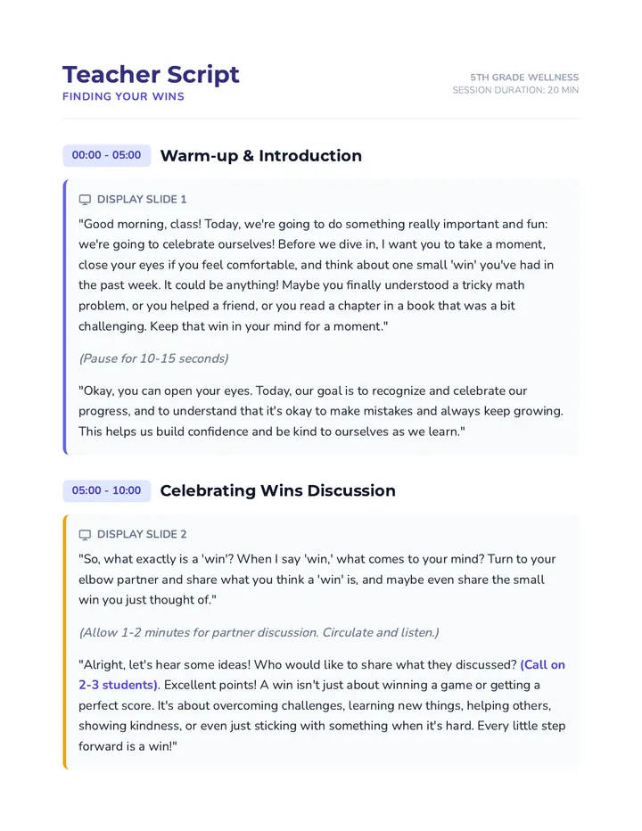 Teacher Script
