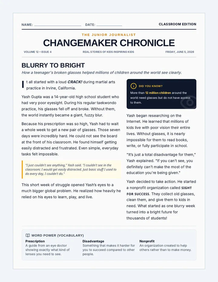 Sight for Success Worksheet