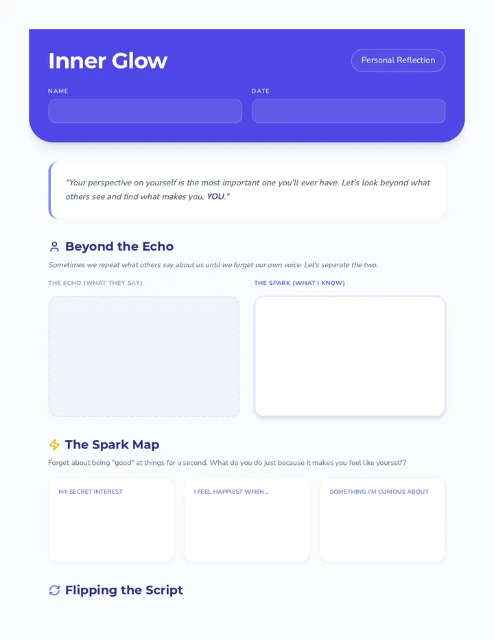 Inner Glow Worksheet