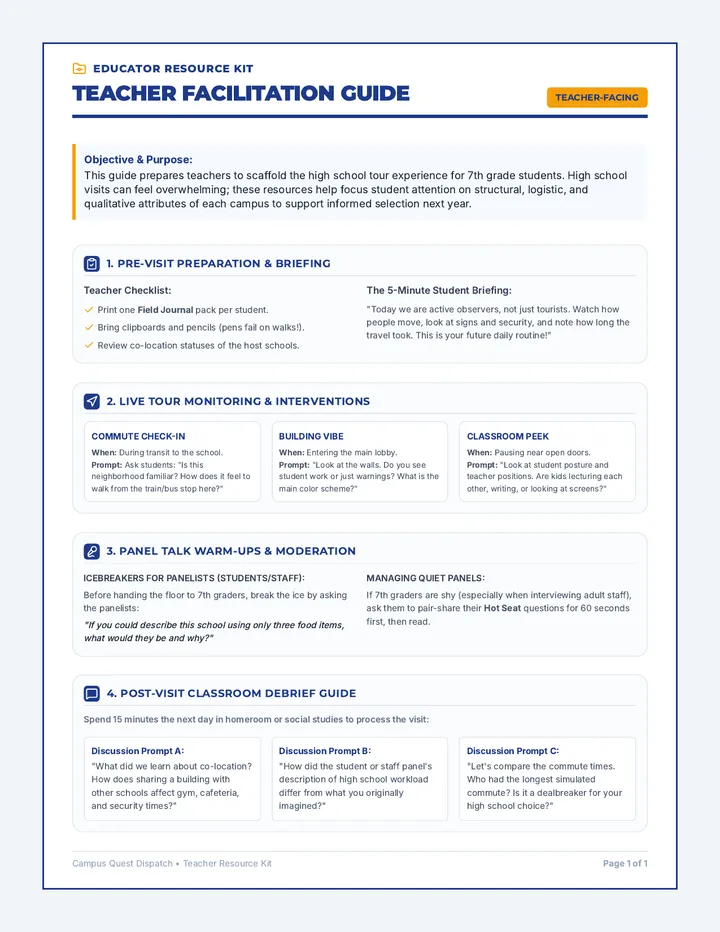 Campus Quest Teacher Guide page 1