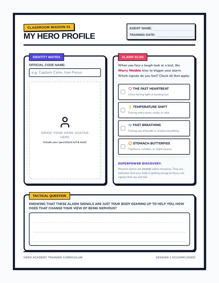 Hero Profile Worksheet