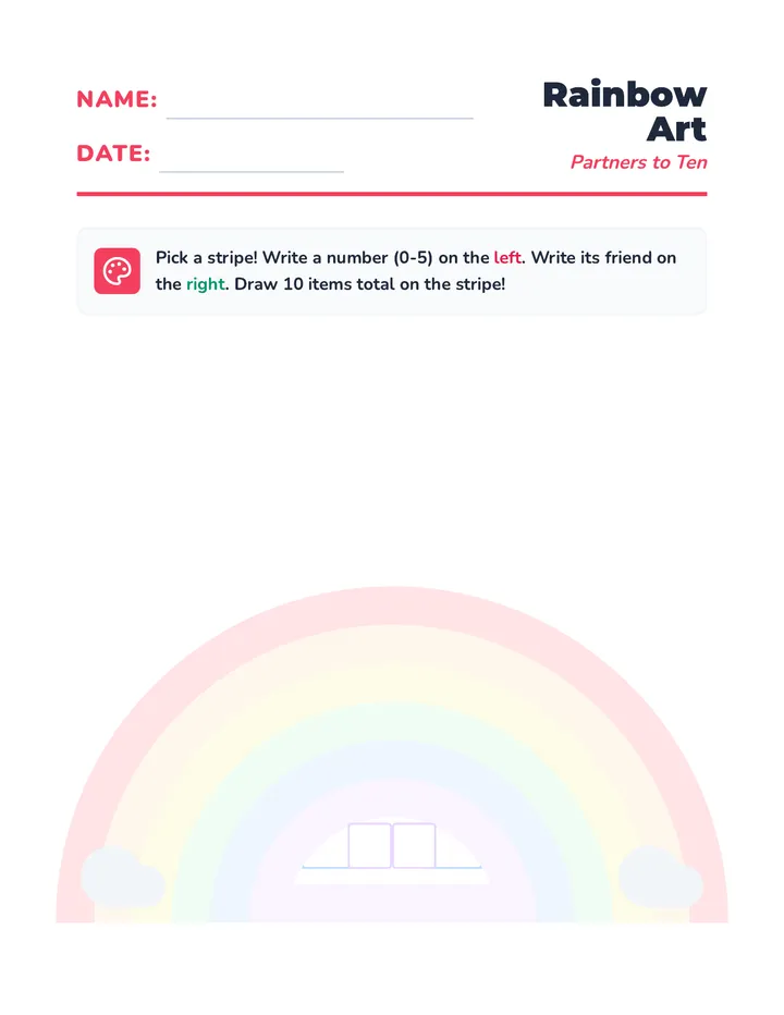 Rainbow Art Worksheet