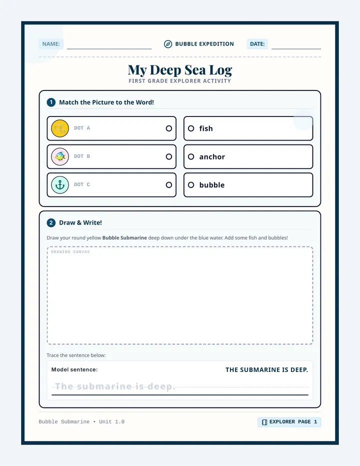 Bubble Explorer Worksheet