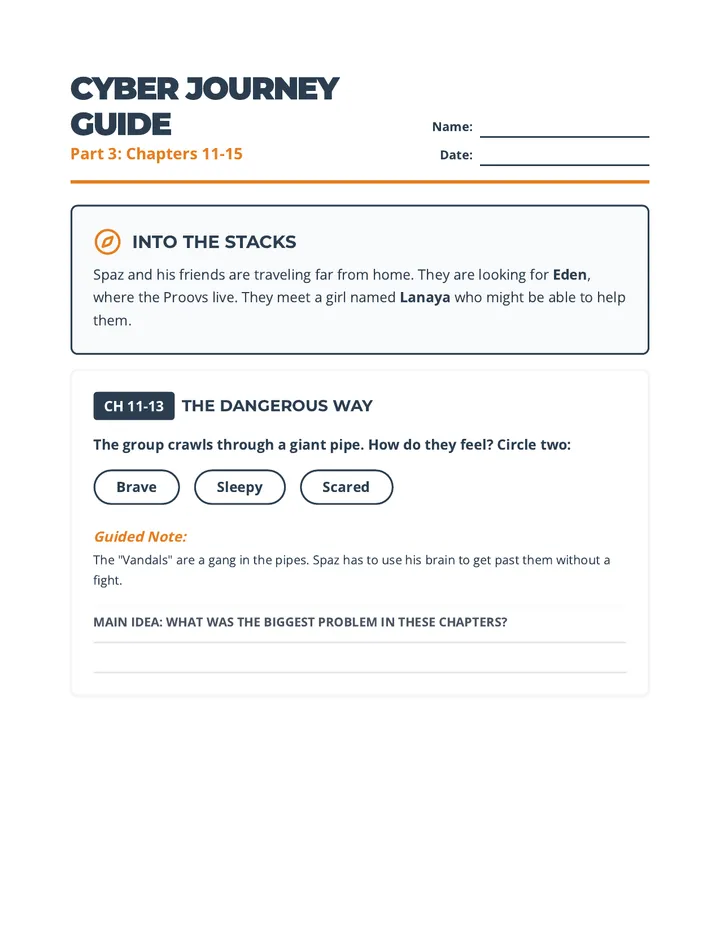 Cyber Journey Part 3 Worksheet