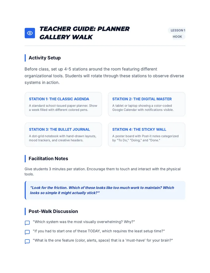 Planner Gallery Guide page 1