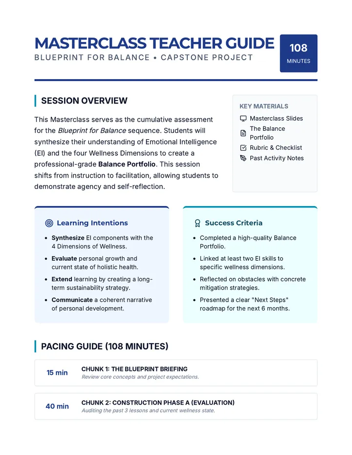 Masterclass Teacher Guide