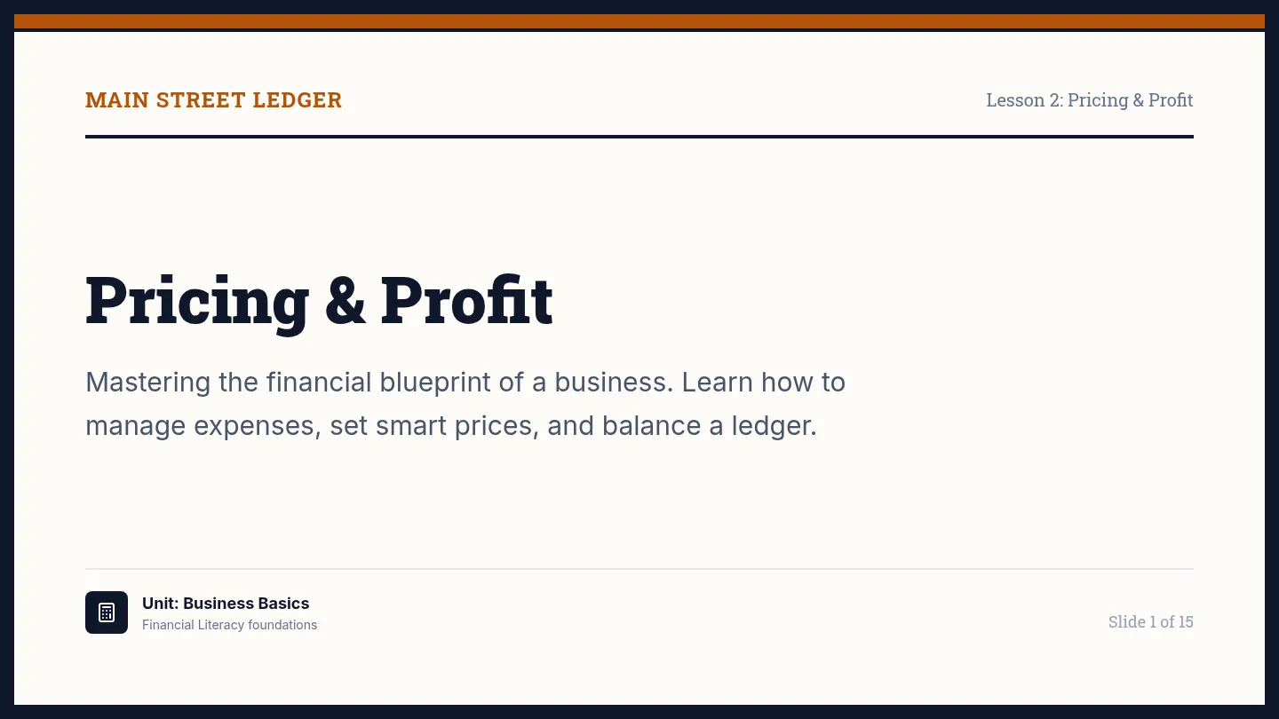 Pricing and Profit Slides