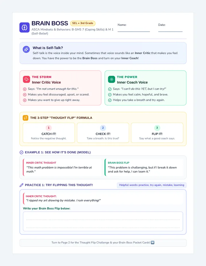 Brain Boss Worksheet