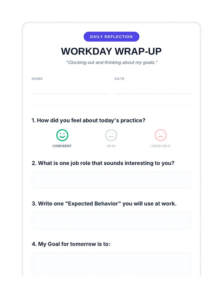 Workday Wrap-Up Exit Ticket