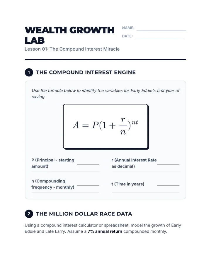 Wealth Growth Lab Worksheet