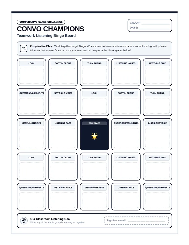 Convo Champions Bingo Board