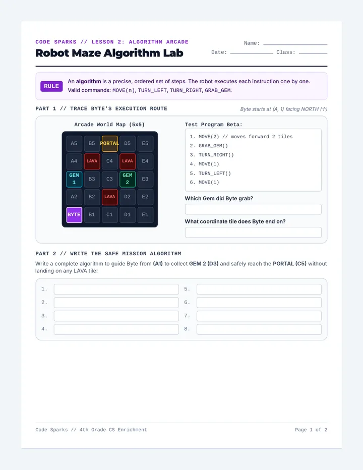 Logic Maze Worksheet