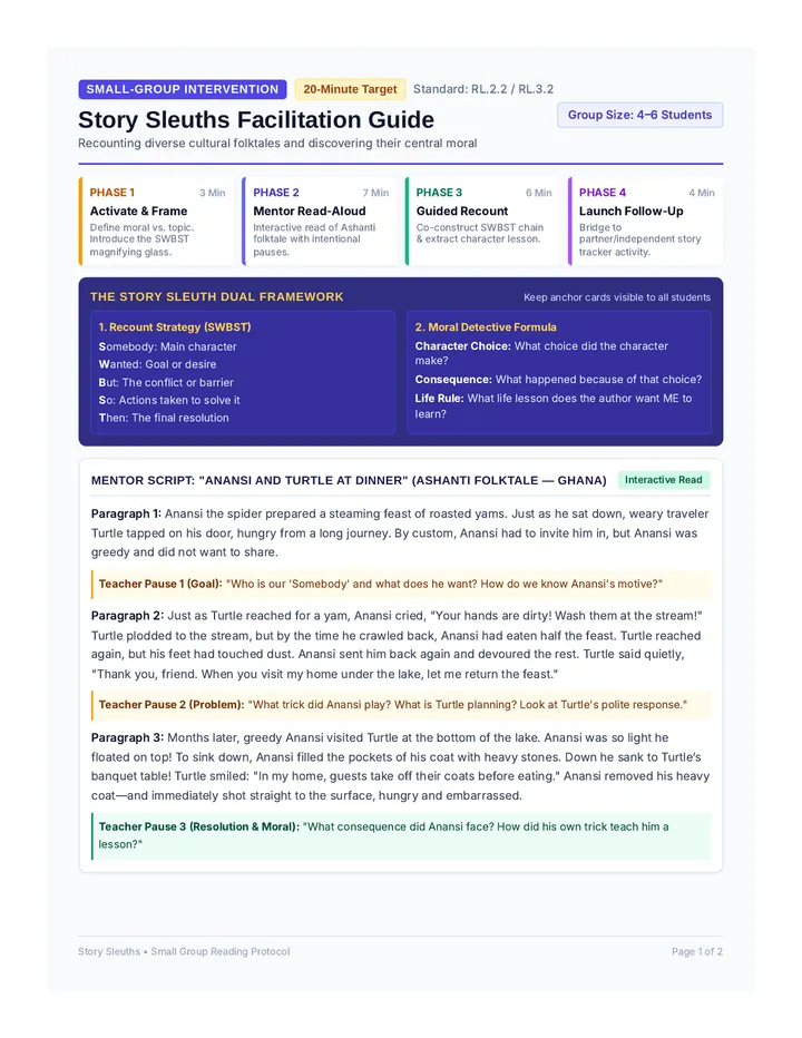 Story Sleuths Facilitation Guide