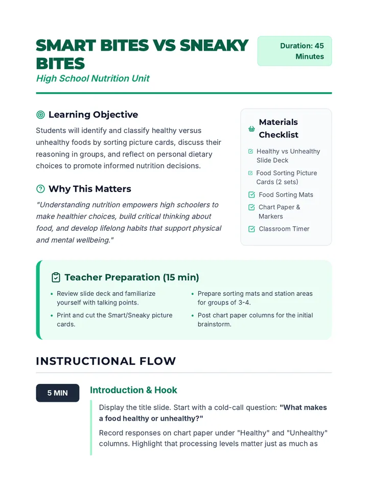 Bite Size Lesson Plan