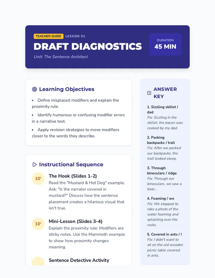 Diagnosing Modifiers Teacher Guide