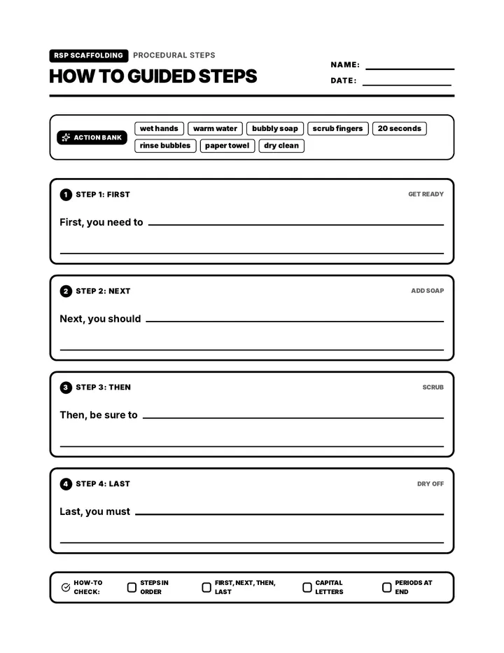 How To Guided Steps Worksheet