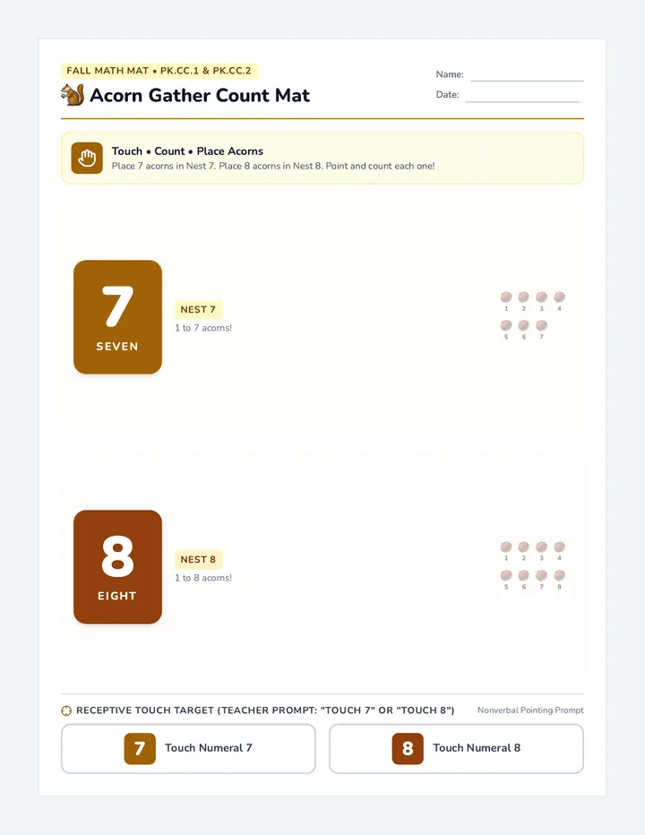 Acorn Gather Count Mat