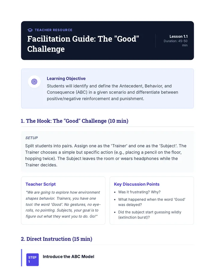 Reinforcement Facilitation Guide