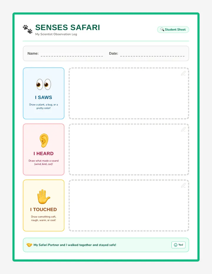 Senses Safari Observation Log