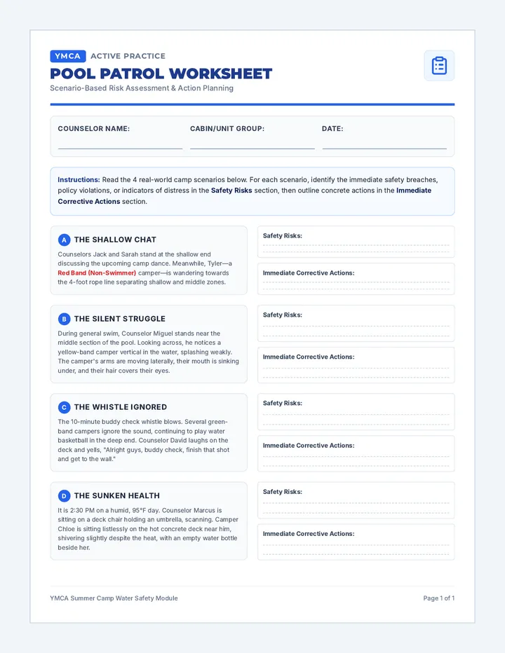 Pool Patrol Worksheet