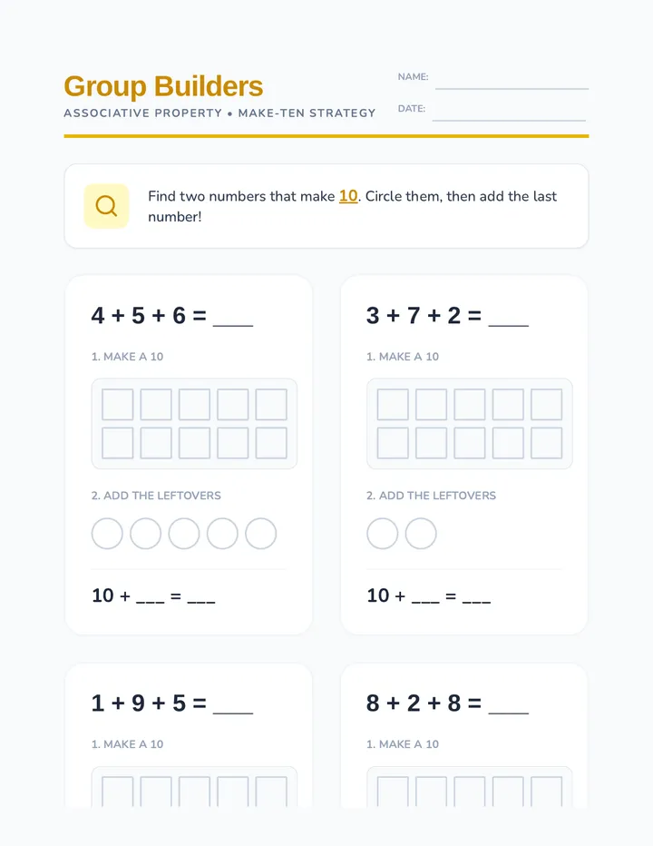 Group Builders Worksheet