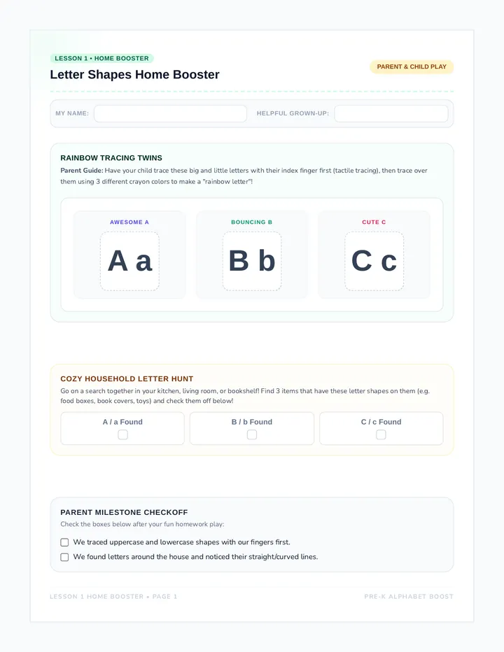 Letter Shapes Home Booster
