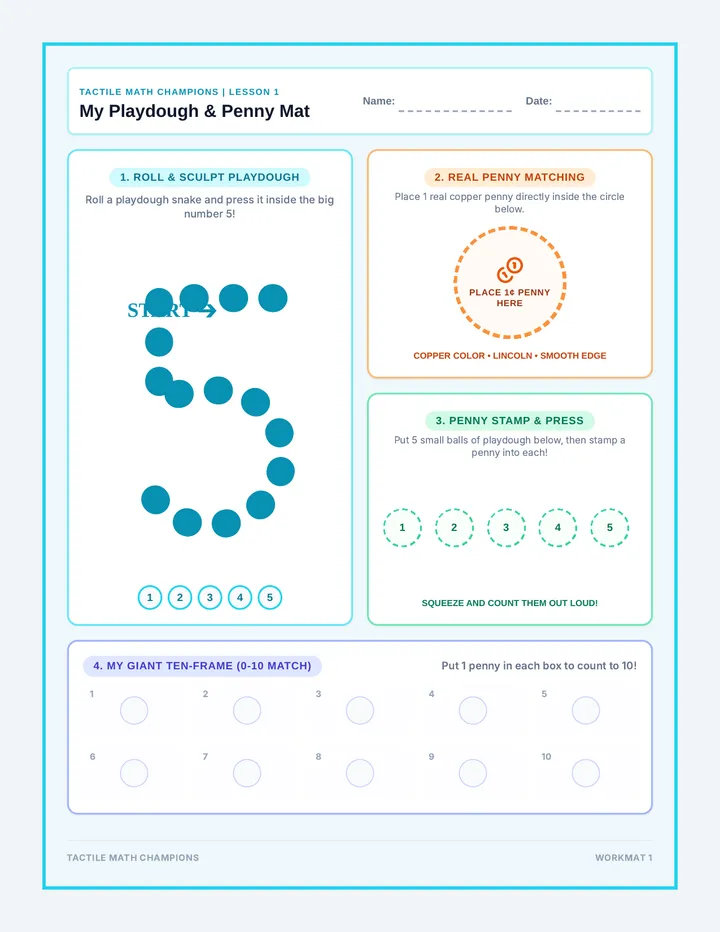 Number Playdough Workmat