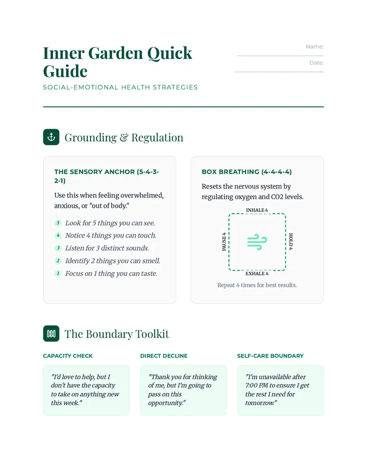 Inner Garden Strategies Handout