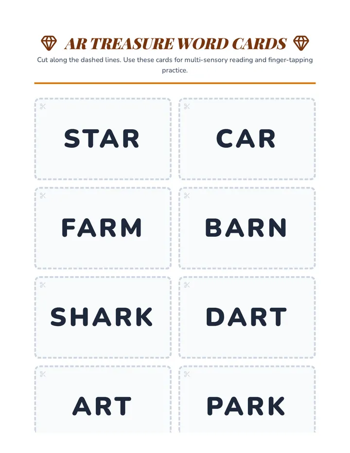 AR Word Cards Activity