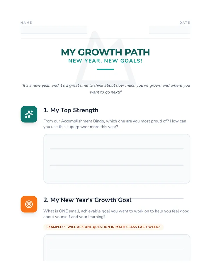 My Growth Path Worksheet