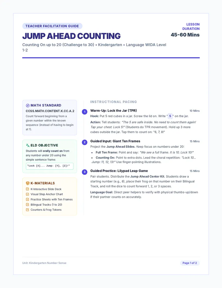 Jump Ahead Teacher Guide