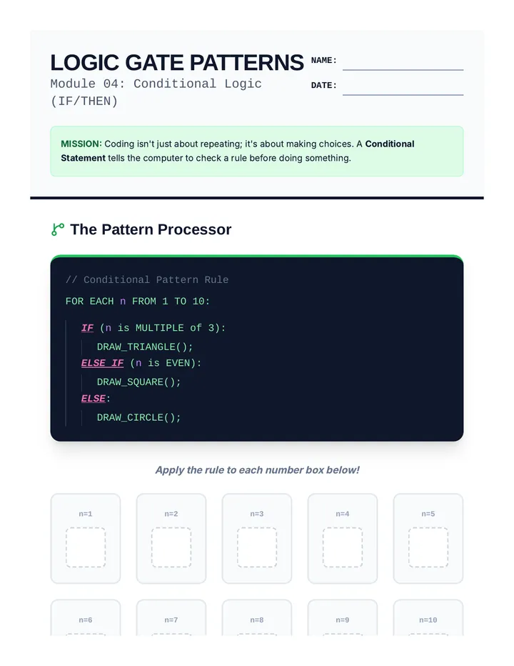 Logic Gate Patterns Worksheet