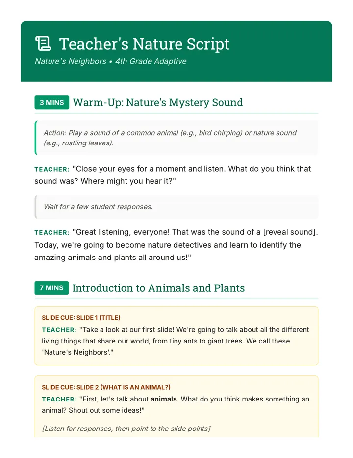 Teacher Nature Script