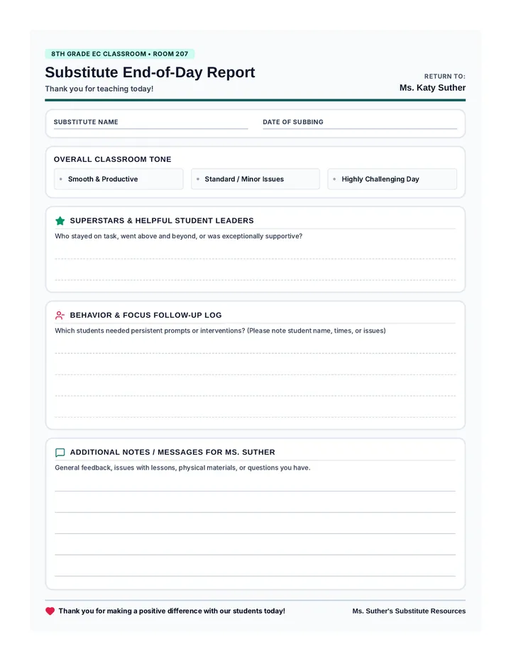 Sub Feedback Form