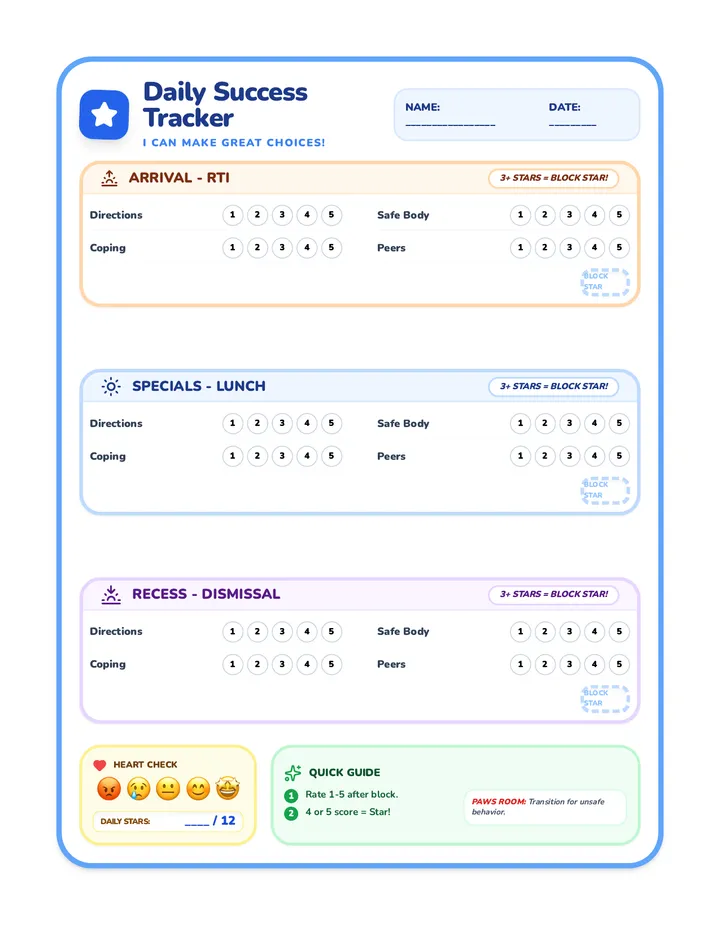 Daily Success Tracker Worksheet