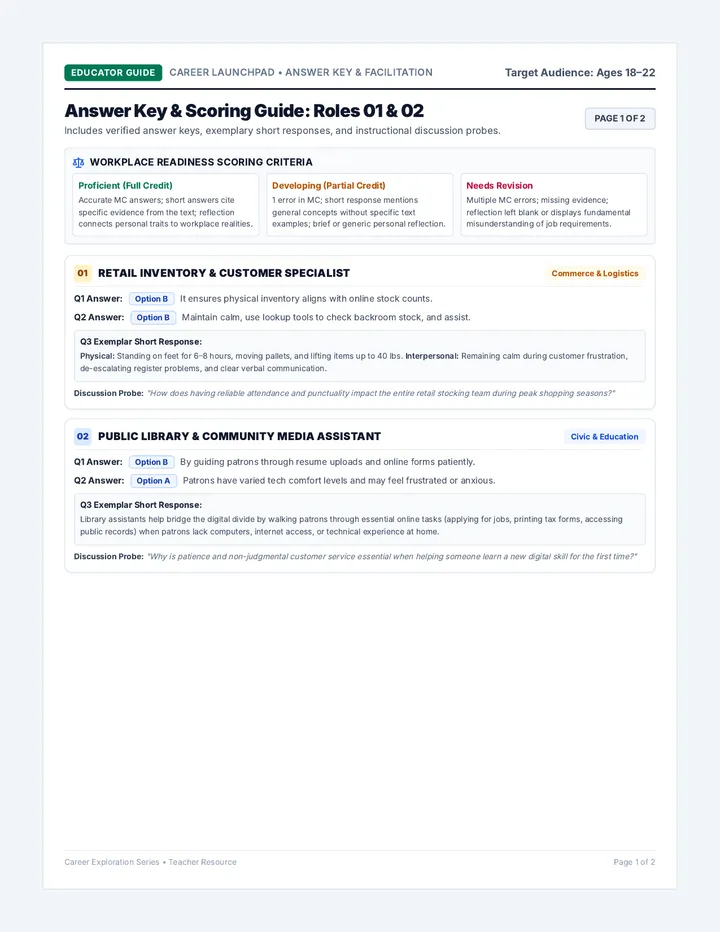 Career Launchpad Answer Key