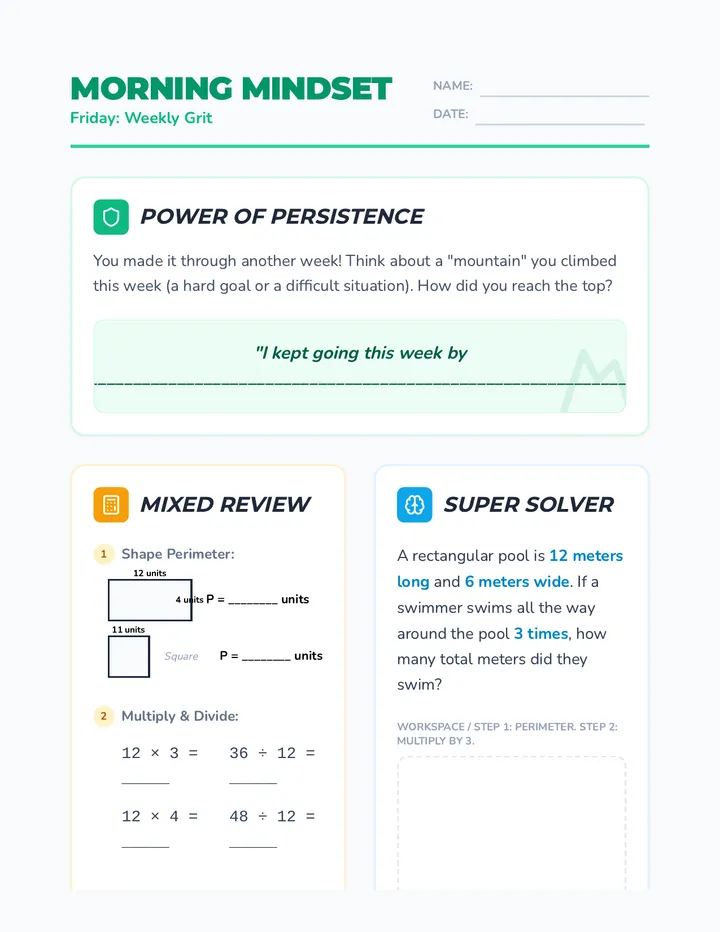 Friday Month 3 Week 2 Worksheet