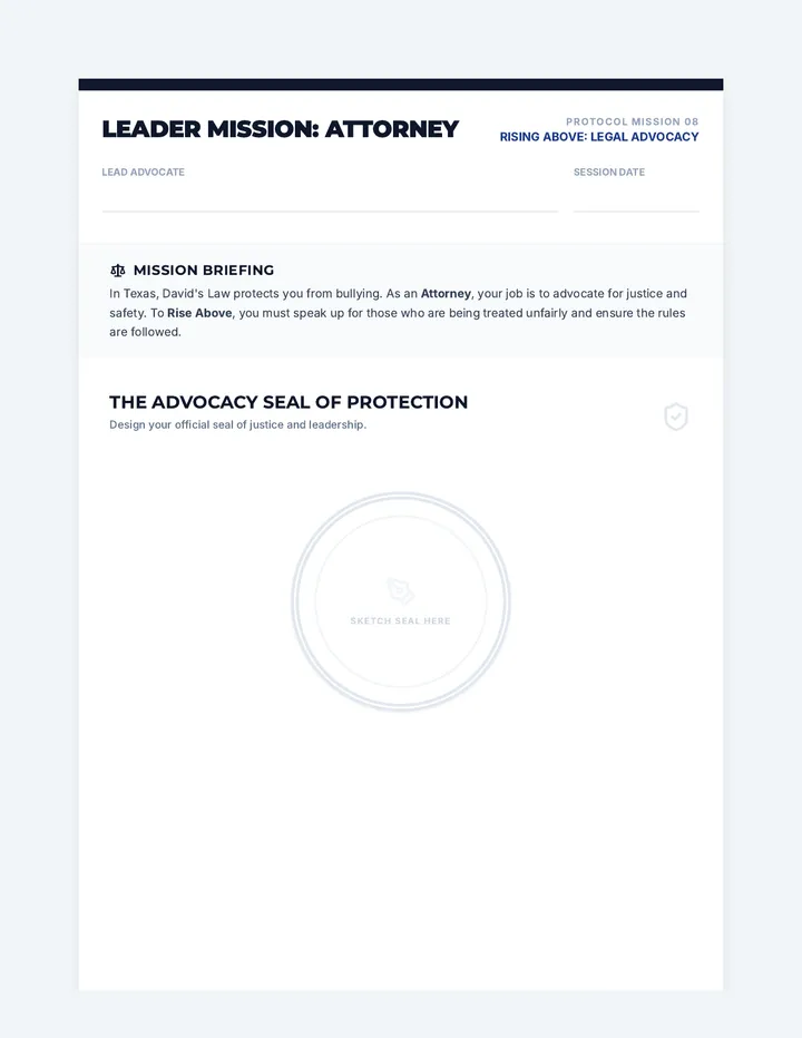 Rising Above Attorney Activity Sheet