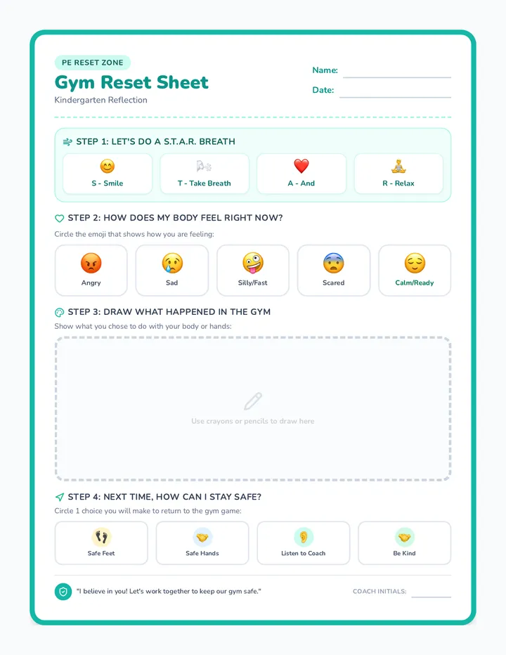 Kinder Reset Sheet
