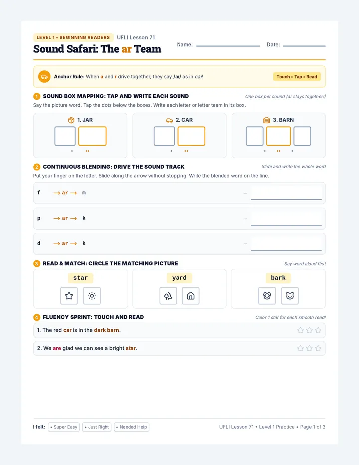 Bossy R Practice Worksheet