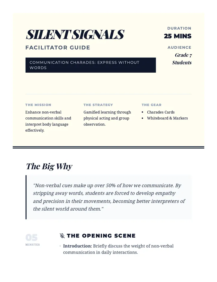 Silent Signal Facilitator Guide