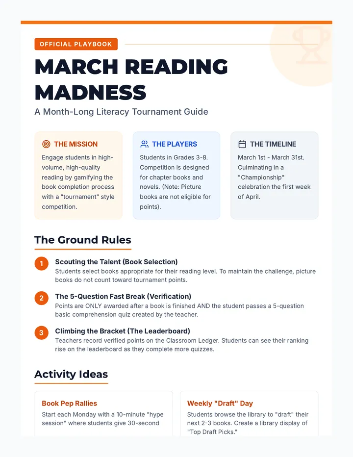 Madness Playbook Teacher Guide
