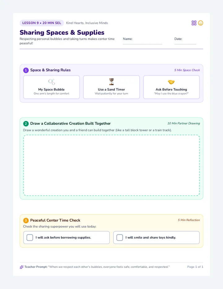 Sharing Spaces Partner Sheet